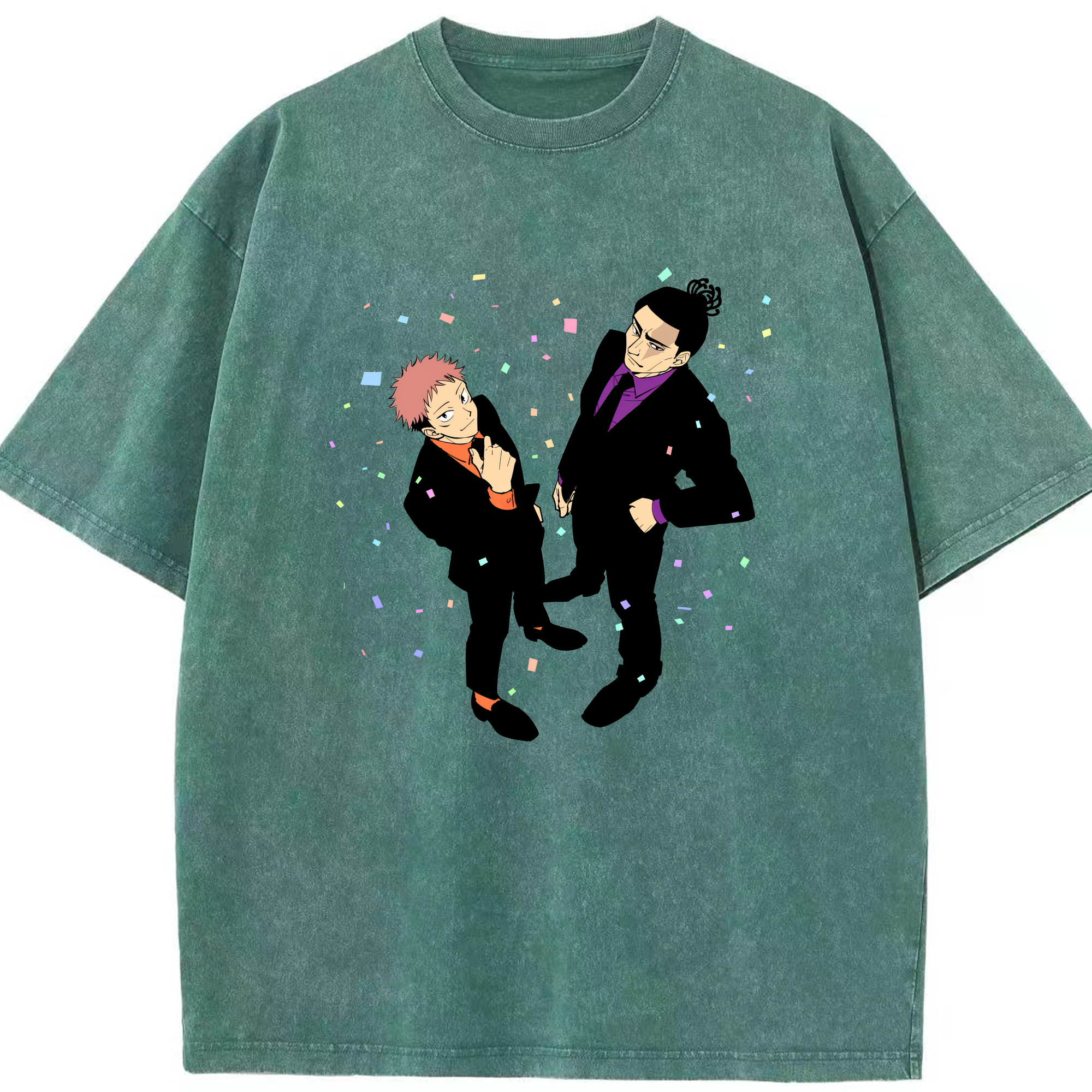 （画像用） 呪術廻戦 Jujutsu Kaisen 綿100% ヴィンテージ風 半袖Tシャツ（フロントプリント）